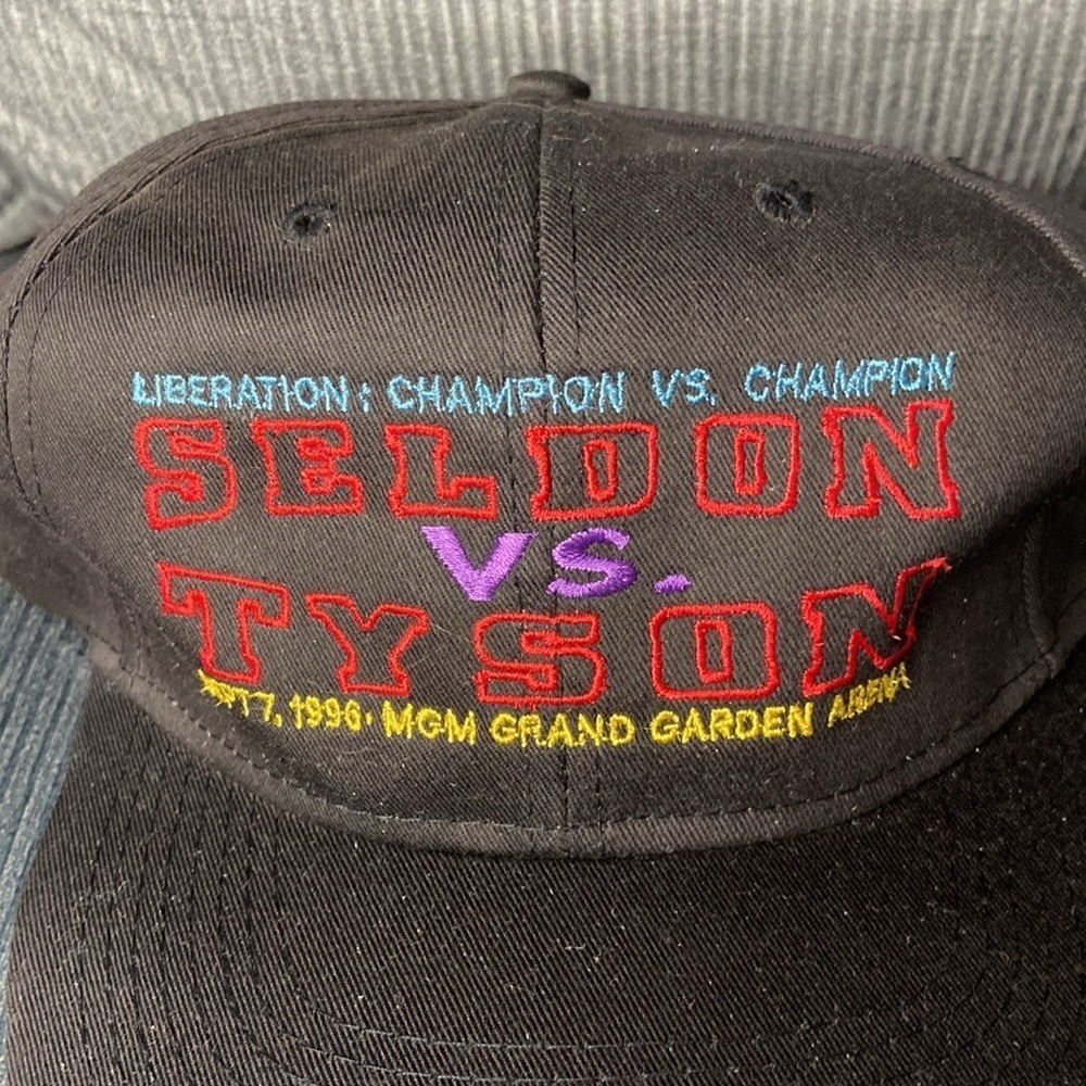Vintage Mike Tyson Vs Bruce Seldon Boxing 1996 MGM Grand Garden Snapback Hat - Picture 2 of 7